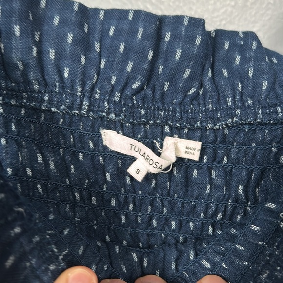 Tularosa Nicki Dress in Sea Off Shoulder Cotton Cottage look dress size small - Picture 11 of 12